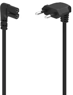 cumpără Cablu IT Hama 223286 Power Cable, Angled Both Sides, Euro Plug, Ac Connector C7, 5 M, Black în Chișinău 