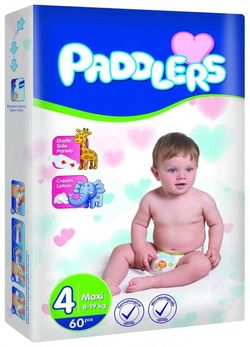 Подгузники Paddlers Jumbo №4 Maxi 8-19kg 60
