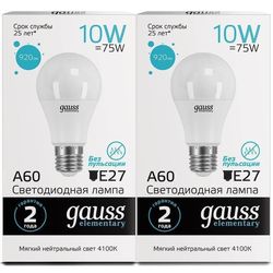 купить Лампочка Gauss 7631 SETPROMO Basic A60 Bec LED 9.5W/E27/4100K/820lm/IP20/1/10/50 в Кишинёве 