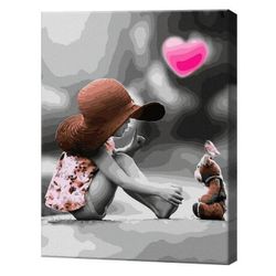 купить Картина по номерам Art Gallery GX32935 Fetita si ursulet de plus 40x50cm в Кишинёве 