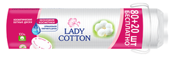 Discuri cosmetice de vată Lady Cotton,  80+20 buc.