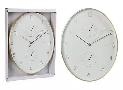 купить Часы Promstore 50956 Овальные настенные часы с метеостанцией, 26x34,5 см, белые в Кишинёве 