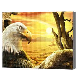 Белоголовый орлан, 40x50 см, aлмазная мозаика