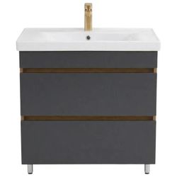 купить Шкаф под умывальник Mashtab 12334 Torino (Sava) cu 2 sertare fara mâner 700x470x850 Stejar-Antracit в Кишинёве 