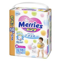 Подгузники-трусики Merries L (9-14 kg) 56 шт