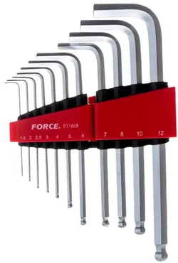 cumpără Set de unelte de mână Force 5116L Набор ключей 6-гранных HEX Г-обр. длинных 11предметов (1.5-12 мм) în Chișinău 