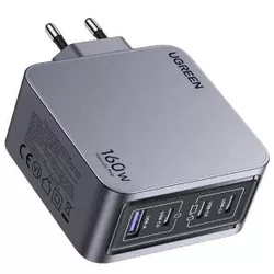 купить Зарядное устройство сетевое Ugreen 25877 Nexode Pro GaN Tech Fast 1*USB-A+3*Type-C 160W, Black в Кишинёве 
