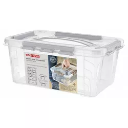 купить Короб для хранения Бытпласт 45716 Контейнер Econova Grand box 4.2l 29x19x12cm замки серый в Кишинёве 
