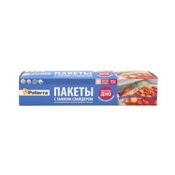 Пакеты с замком-слайдером для замораживания и хранения PATERRA, 3 л