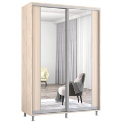 cumpără Dulap Mobildor-Lux Aron-S uși glisante din PAL cu oglindă vertical (150x60x210H cm) Sonoma în Chișinău 
