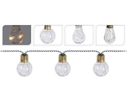 Гирлянда уличных ламп 30LED серебр, т.-бел, 1.5m, батарейки