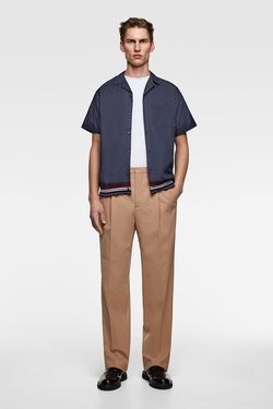 Рубашка ZARA Темно синий 3717/313/401.