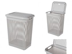 Корзина для белья с крышкой Econova 50l, 42X30X56cm, св сер