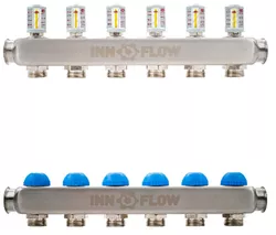 cumpără Set distribuitor Innofloor Set Distribuitor inox INNOFLOW-M 1'' 16C cu debitmetre INFLW-15 în Chișinău 