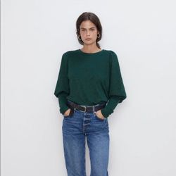 Трикотаж ZARA Темно зеленый zara 5039/641/501