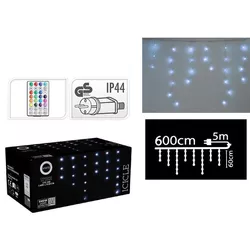 cumpără Ghirlandă Promstore 56508 Luminite de Craciun Cortina, 172LED, alb, 6x0.6m, 8regim.+telecom. în Chișinău 