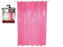 Perdea pentru dus 180X200cm MSV "cercuri" roz, PVC