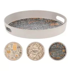 купить Поднос/столик кухонный Excellent Houseware 50886 Поднос сервировочный D30см, меламин/бамбук в Кишинёве 