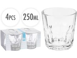 Набор стаканов для напитков EH 4шт, 250ml, 8.6cm