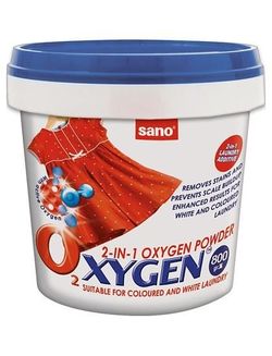 Sano Пятновыводитель порошок Oxygen 2 в 1, 800 гр
