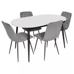 купить Комплект стол и стулья Evelin di Costacurta стол DT-533R B + 4 стула YTC-080B Blu-14 (Dark grey) в Кишинёве 