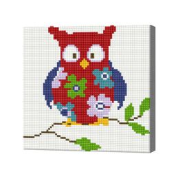 Цветочная сова, 20x20 см, алмазная мозаика