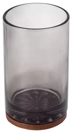 купить Стакан для зубных щёток Bisk 08398 Suport periute de dinti din sticla FIGO gri-inchis в Кишинёве 