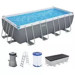 cumpără Piscină cu cadru Bestway 56670 Power Steel Rectangular 488x244x122cm Grey în Chișinău 