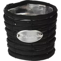 купить Цветочный горшок ProGarden 50742.2 Ghiveci p/u flori D16cm, H14cm, ratan, negru в Кишинёве 