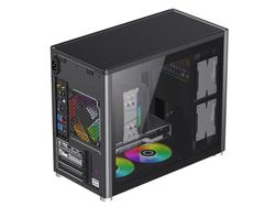 Case mATX GAMEMAX SPARK, w/o PSU, 1xUSB3.0, 1xType-C, Dual Tempered Glass, Gray