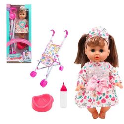 купить Кукла Essa HX335 Păpușă cu cărucior de plimbare și fundiță в Кишинёве 