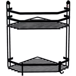 cumpără Raft de baie Teknotel ES075n 2 niveluri coltar negru metal 20x27x30 cm în Chișinău 