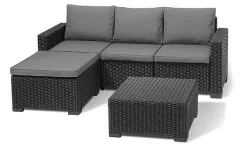 cumpără Mobilier pentru grădină Keter 56144 California 3piese (canapea+perne, masa, suport pt picioare), grafit în Chișinău 