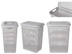 купить Корзина для белья Бытпласт 46787 Econova 30l, 37x26x46.5cm, gri deschis в Кишинёве 