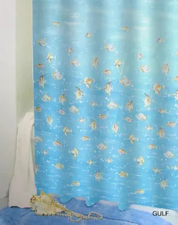 cumpără Perdea de duș Bisk 03564 PEVA GULF albastru 180x200 în Chișinău 