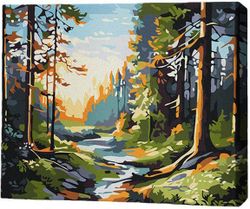 cumpără Tablou pe numere BrushMe RMG0017FC 30x40сm (fără cutie) Dimineață în pădure în Chișinău 