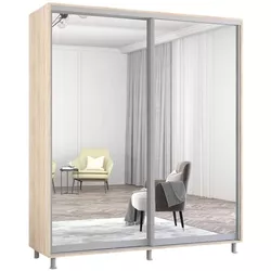 cumpără Dulap Mobildor-Lux Aron cu uși glisante din oglinzi (190x60x210H cm) Sonoma în Chișinău 