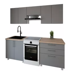 купить Мебель для кухни Smartex (30059) K2 220сm Grafit в Кишинёве 