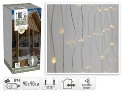 Огни новогодние "Водопад" 100LED т-бел, 10струй, 0.9X0.9m, 8