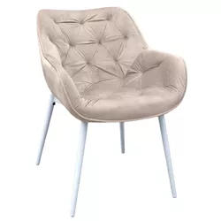 cumpără Scaun Deco Lotus Catifea Capucino+White Legs în Chișinău 