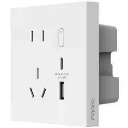 cumpără Priză electrică Aqara Smart Socket H2 Black, 1 USB, 1 Type-C, zigbee 3.0, белый (ZNQBCZ11LM) în Chișinău 