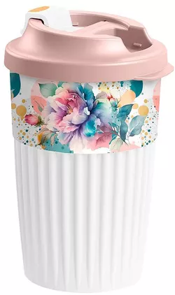 cumpără Cană termos Promstore 55655 Phibo Flori 450ml cu clapeta, roz în Chișinău 