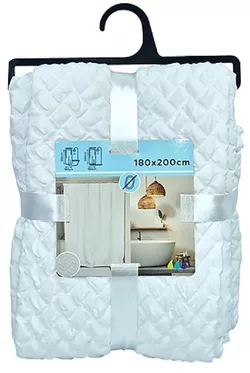 купить Занавеска для ванной Tendance 56218 Perdea pentru dus 180x200cm Waffle, poliester, alb в Кишинёве 