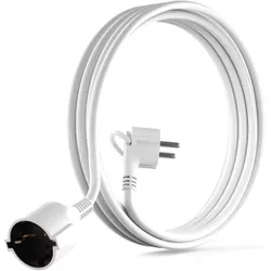 купить Удлинитель электрический Hama 223242 Extension Cable With Earthed Contact, Flat Plug, For Indoors, 3 M, White в Кишинёве 
