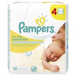 Влажные салфетки Pampers New Baby Sensitive  (4x50 шт)