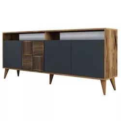 cumpără Casetieră Trendy Milano, Nuc, Antracit 180x78x35cm în Chișinău 