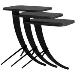 cumpără Măsuţă cafea Trendy Pion, Marmura Neagra, masa de cuibarit (3 bucati) în Chișinău 