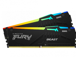 32GB DDR5-6000MHz  Kingston FURY Beast RGB (Kit of 2x16GB) (KF560C40BBAK2-32), CL40-40-40, 1.35V,Blk