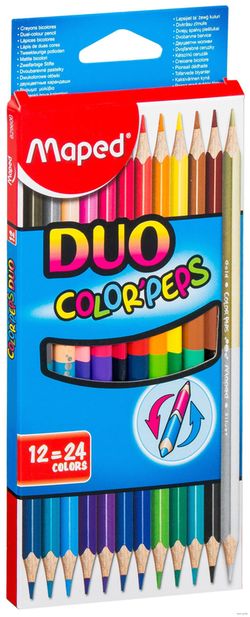 Set de creioane colorate "Color Peps Duo" 12 buc .; 24 de culori