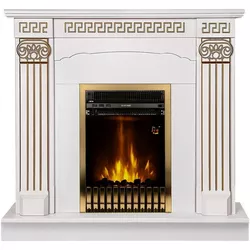 купить Камин электрический ArtFlame Calisto & Gala gold, 1020x1100x300mm, Alb в Кишинёве 